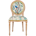 Стул из массива бука бежевый с изображением птиц в саду Beige Green Chinoiserie Blue Bird Chair варинант исполнения - 1 | Loft Concept в Воронеже