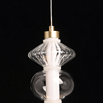 Подвесной светильник с вертикальной композицией из прозрачных и янтарных стеклянных шаров и ромбов Gabriel Scott Luna варинант исполнения - 9 | Loft Concept в Воронеже