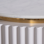 Тумбочка белая овальная с мраморной столешницей Thoroughbass варинант исполнения - 6 | Loft Concept в Воронеже