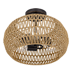 Потолочный светильник с плафоном из плетеного джута и черным каркасом Quoizel варинант исполнения - 3 | Loft Concept в Воронеже
