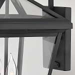 Настенный фонарь черного цвета с прозрачным стеклянным плафоном трапециевидной формы Hinkley варинант исполнения - 5 | Loft Concept в Воронеже