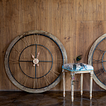 Часы настенные деревянные с римскими цифрами бронзового цвета Clock with History варинант исполнения - 2 | Loft Concept в Воронеже