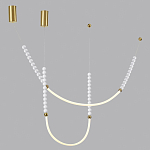 Подвесной светильник с 3-мя изогнутыми плафонами и белыми декоративными шариками PEARLS Suspension варинант исполнения - 3 | Loft Concept в Воронеже