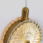 Подвесной светильник с плафонами из рельефного стекла Peony Glass Bronze Six варинант исполнения - 3 | Loft Concept в Воронеже