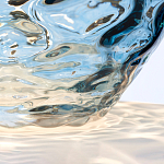 Настольная лампа со белым конусным абажуром и прозрачным голубым стеклянным основанием Quintiesse варинант исполнения - 5 | Loft Concept в Воронеже