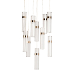 Люстра каскадная с прозрачными цилиндрическими плафонами Jenae Glass Tube Lighting варинант исполнения - 1 | Loft Concept в Воронеже