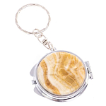 Зеркало брелок карманное двухстороннее из натурального камня Оникс Silver Stone Mirrors варинант исполнения - 4 | Loft Concept в Воронеже