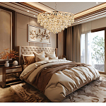 Люстра каскадная с подвесками в форме колец Galaxy of Light варинант исполнения - 9 | Loft Concept в Воронеже