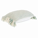 Чехол на подушку мятного цвета с бахромой и объемным узором Ethnic mix варинант исполнения - 1 | Loft Concept в Воронеже