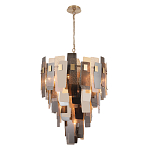 Люстра с многослойными стеклянными панелями янтарного и дымчатого цвета Textured Glass Chandelier варинант исполнения - 1 | Loft Concept в Воронеже