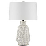 Настольная лампа с корпусом в форме вазы и белым абажуром Lots of Strokes варинант исполнения - 3 | Loft Concept в Воронеже