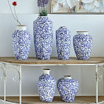 Ваза с синим цветочным узором Blue & White Ornament  варинант исполнения - 3 | Loft Concept в Воронеже