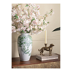 Ваза высокая с зелеными цветочными и птичьими мотивами Vase Inspired by Nature варинант исполнения - 3 | Loft Concept в Воронеже