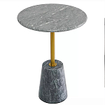 Кофейный столик круглый из мрамора серый Reliable Foundation варинант исполнения - 2 | Loft Concept в Воронеже