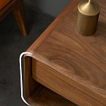 Прикроватная деревянная тумба с ящиком и нишей для хранения Moon Walnut Furniture варинант исполнения - 3 | Loft Concept в Воронеже