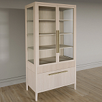 Витрина Primo со стеклянными фасадами и буфетом шпон Светлый дуб варинант исполнения - 3 | Loft Concept в Воронеже