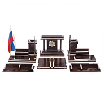 Настольный письменный набор из природного камня обсидиана с декором в виде Коня Team leader варинант исполнения - 2 | Loft Concept в Воронеже