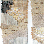 Триптих Геометрический гобелен бежевый Figurative Beige Wall Hangings варинант исполнения - 3 | Loft Concept в Воронеже