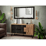 Зеркало настенное прямоугольное цвета угольный камень Stone Effect варинант исполнения - 2 | Loft Concept в Воронеже