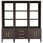 Модульный стеллаж Primo из трех составных элементов Темный орех варинант исполнения - 1 | Loft Concept в Воронеже