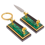 Настольный письменный набор из малахита с декором в виде лошади Leader Organizer варинант исполнения - 6 | Loft Concept в Воронеже