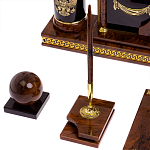 Настольный письменный набор с часами из природного камня обсидиана Royal Set варинант исполнения - 5 | Loft Concept в Воронеже