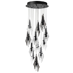 Люстра каскадная с 12-ю рельефными прозрачными плафонами Glass Pod  варинант исполнения - 4 | Loft Concept в Воронеже