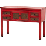 Деревянная консоль в китайском стиле с ящиками и дверцами красная Chinese Console Table варинант исполнения - 2 | Loft Concept в Воронеже