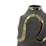 Ваза с золотыми акцентными полосами на черном матовом фоне Accent Tape варинант исполнения - 4 | Loft Concept в Воронеже