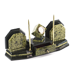 Настольный письменный набор из змеевика с часами и таблетницей Successful Leader варинант исполнения - 2 | Loft Concept в Воронеже