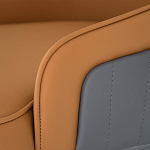 Стул оранжевый с высокой спинкой из искуственной кожи на серых металлических ножках Enigma Orange варинант исполнения - 4 | Loft Concept в Воронеже