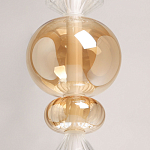 Подвесной светильник с вертикальной композицией из прозрачных и янтарных стеклянных шаров и ромбов Gabriel Scott Luna варинант исполнения - 6 | Loft Concept в Воронеже