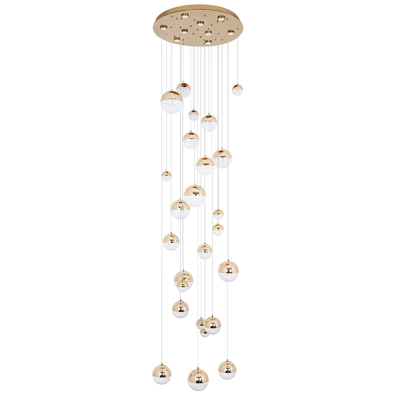 Каскадная люстра с плафонами в виде хрустальных сфер Esme Sphere Crystal Brass Cascade Chandelier 25 Золотой Прозрачный Каскадная люстра с плафонами в виде хрустальных сфер Esme Sphere Crystal Brass Cascade Chandelier 25 Золотой Прозрачный в Воронеже | Loft Concept