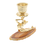 Подсвечник из натурального камня агат светло-коричневый Stone Candlestick варинант исполнения - 1 | Loft Concept в Воронеже