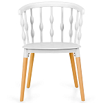 Пластиковый стул на ножках из массива бука Ferret Spiral White варинант исполнения - 2 | Loft Concept в Воронеже