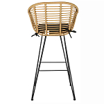 Стул барный с ротанговым плетением Half Bar Chair with Wicker с подлокотниками варинант исполнения - 5 | Loft Concept в Воронеже