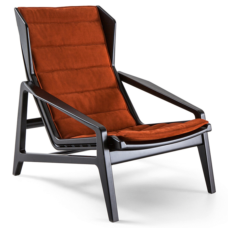 Дизайнерское кресло с подлокотниками из массива дерева Gio Ponti D.156.3 Armchair Черный Оранжевый Дизайнерское кресло с подлокотниками из массива дерева Gio Ponti D.156.3 Armchair Черный Оранжевый в Воронеже | Loft Concept