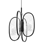 Люстра с гравировкой на акриловых плафонах Gravyura Black D 33 см варинант исполнения - 1 | Loft Concept в Воронеже