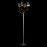 Торшер с металлическим основанием бронзового цвета с черными конусовидными абажурами Dignity варинант исполнения - 2 | Loft Concept в Воронеже