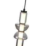 Подвесной светильник из дымчатого стекла цилиндрической формы с чёрным металлическим основанием Hiding secrets варинант исполнения - 6 | Loft Concept в Воронеже