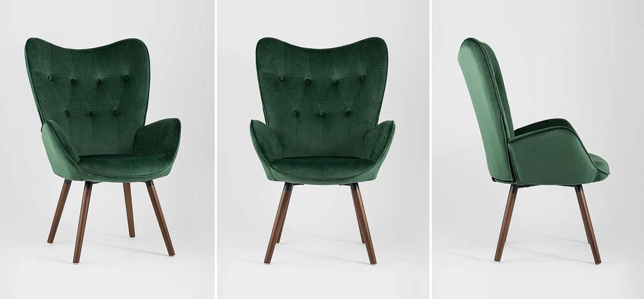 Полукресло Зеленый Велюр Grandee Chair Полукресло Зеленый Велюр Grandee Chair - Loft-Concept в Воронеже