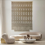 Панно на стену плетеное Макраме бежевый цвет  варинант исполнения - 10 | Loft Concept в Воронеже