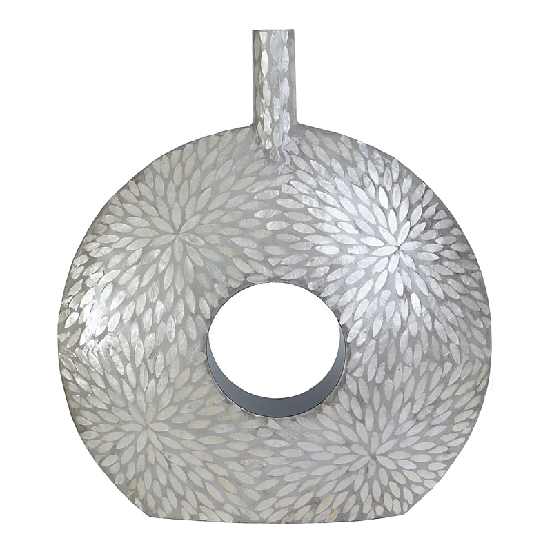Ваза c инкрустацией Flower Grey Белый Серый Ваза c инкрустацией Flower Grey Белый Серый в Воронеже | Loft Concept