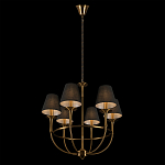 Люстра на металлическом основании бронзового цвета с 6-ю черными конусовидными абажурами Dignity варинант исполнения - 5 | Loft Concept в Воронеже