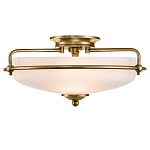 Потолочный светильник со стеклянным плафоном на изогнутых кронштейнах Quoizel  варинант исполнения - 11 | Loft Concept в Воронеже