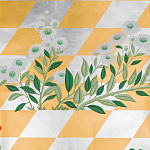 Обои ручная роспись Tiled Meadow Original colourway on Egyptian Gold gilded paper варинант исполнения - 2 | Loft Concept в Воронеже