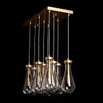 Люстра с 9-ю прозрачными стеклянными плафонами в форме капли Lucid Rain  варинант исполнения - 9 | Loft Concept в Воронеже