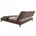 Кровать двуспальная с изголовьем из экокожи шоколадно-коричневого цвета Modern Look варинант исполнения - 3 | Loft Concept в Воронеже