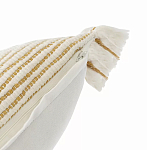 Чехол на подушку горчичного цвета с бахромой и объемным узором Ethnic mix варинант исполнения - 3 | Loft Concept в Воронеже