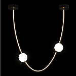 Подвесной светильник в форме дуги с белыми шарообразными плафонами Flos Wireline Lighting варинант исполнения - 3 | Loft Concept в Воронеже